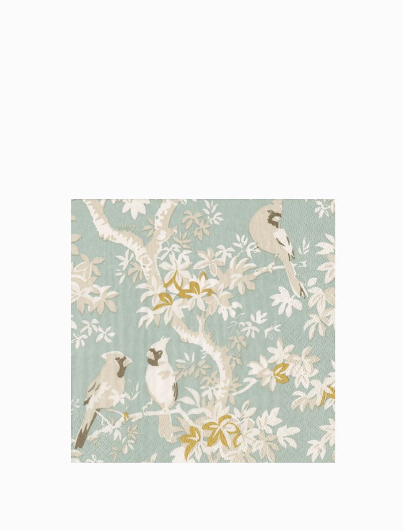 Scenic Songbirds Celedon Cocktail Napkins 20pk