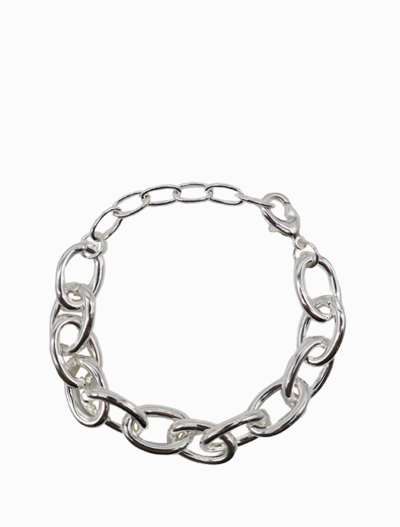 Oval Link Bracelet Silver