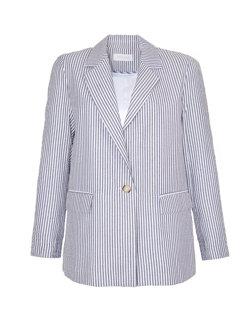 Sky Stripe Blazer Navy