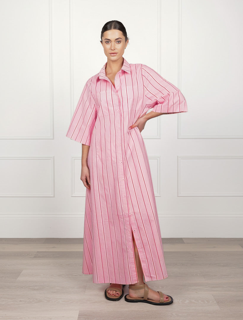 The Sloan Striped Dress Pink