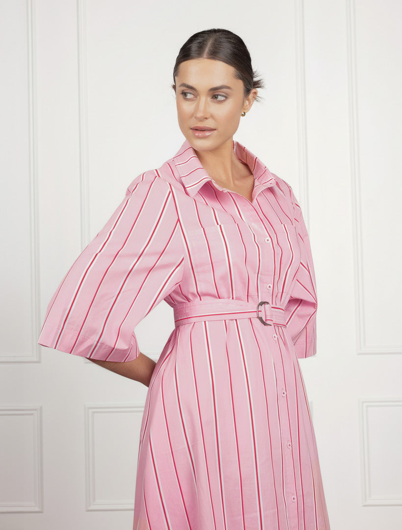 The Sloan Striped Dress Pink