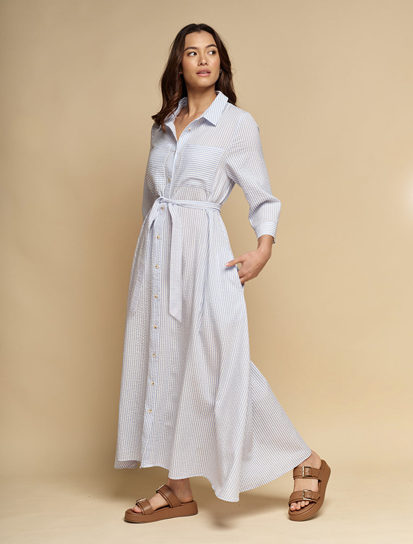 Sloane Striped Dress Sky