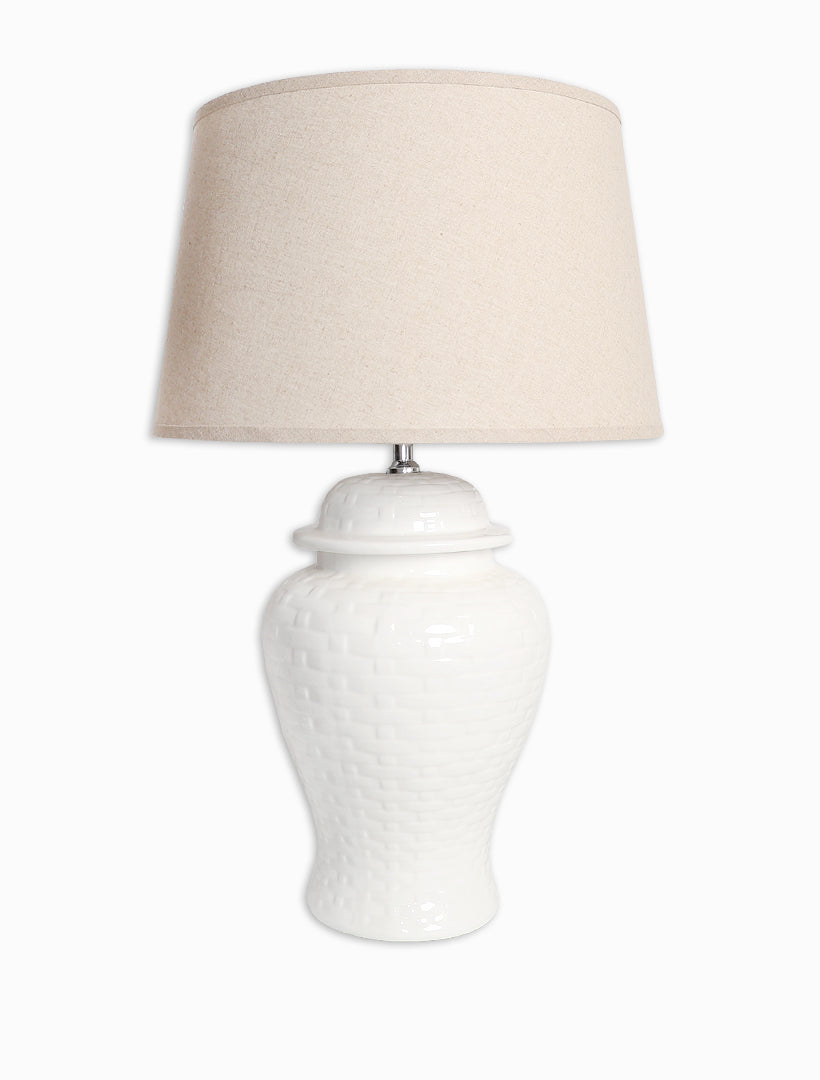 Front view - white ceramic lamp