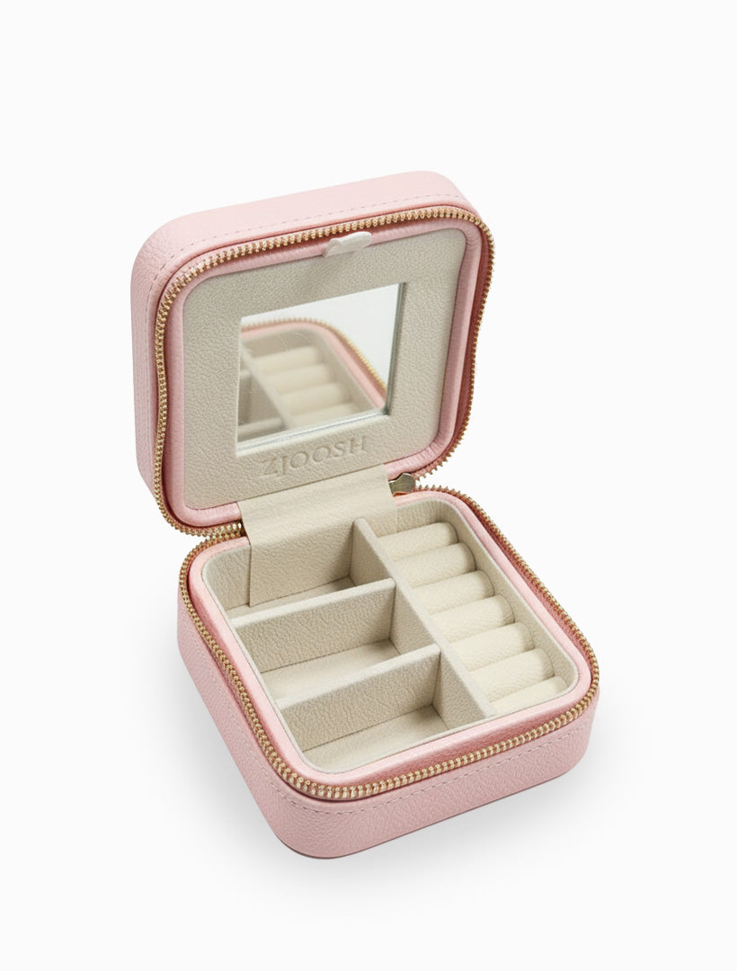 Square Jewellery Case Pebble Pink