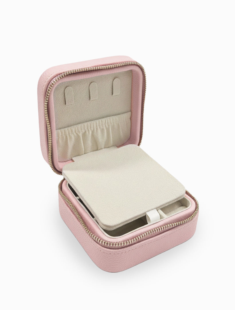 Square Jewellery Case Pebble Pink
