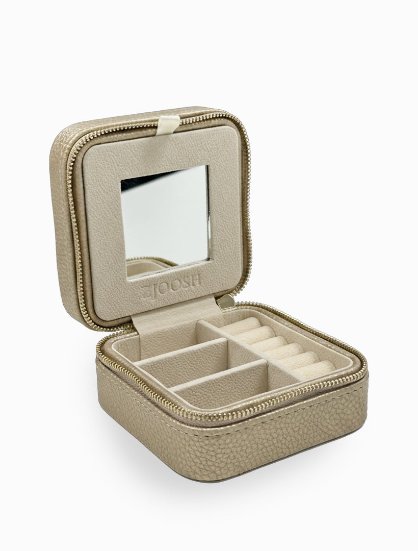 Square Jewellery Case Pebble Gold