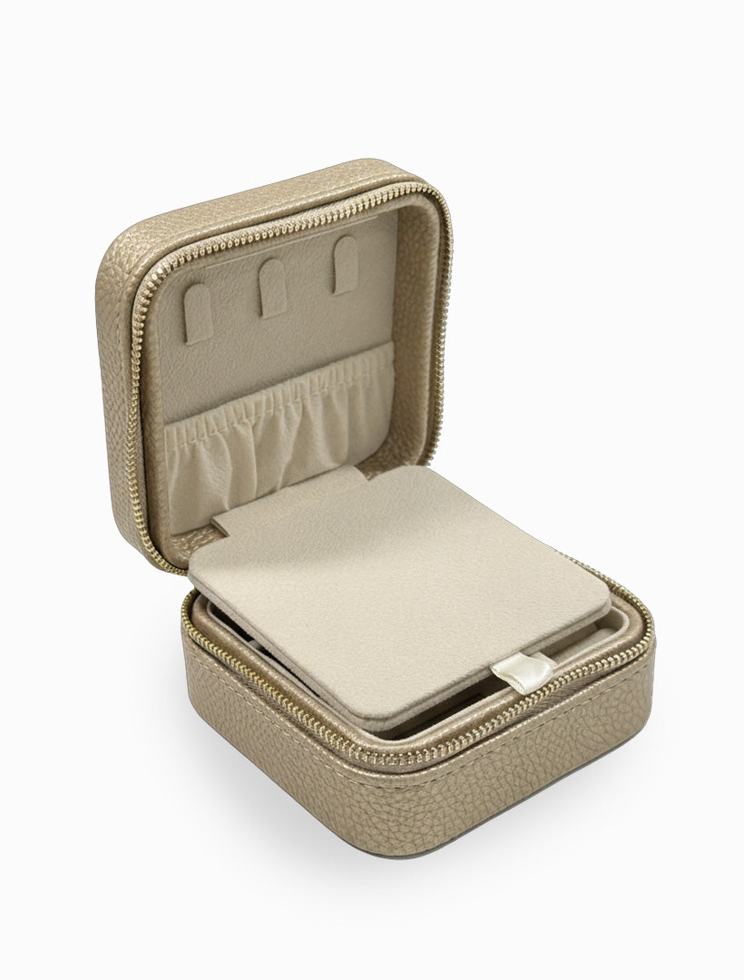 Square Jewellery Case Pebble Gold