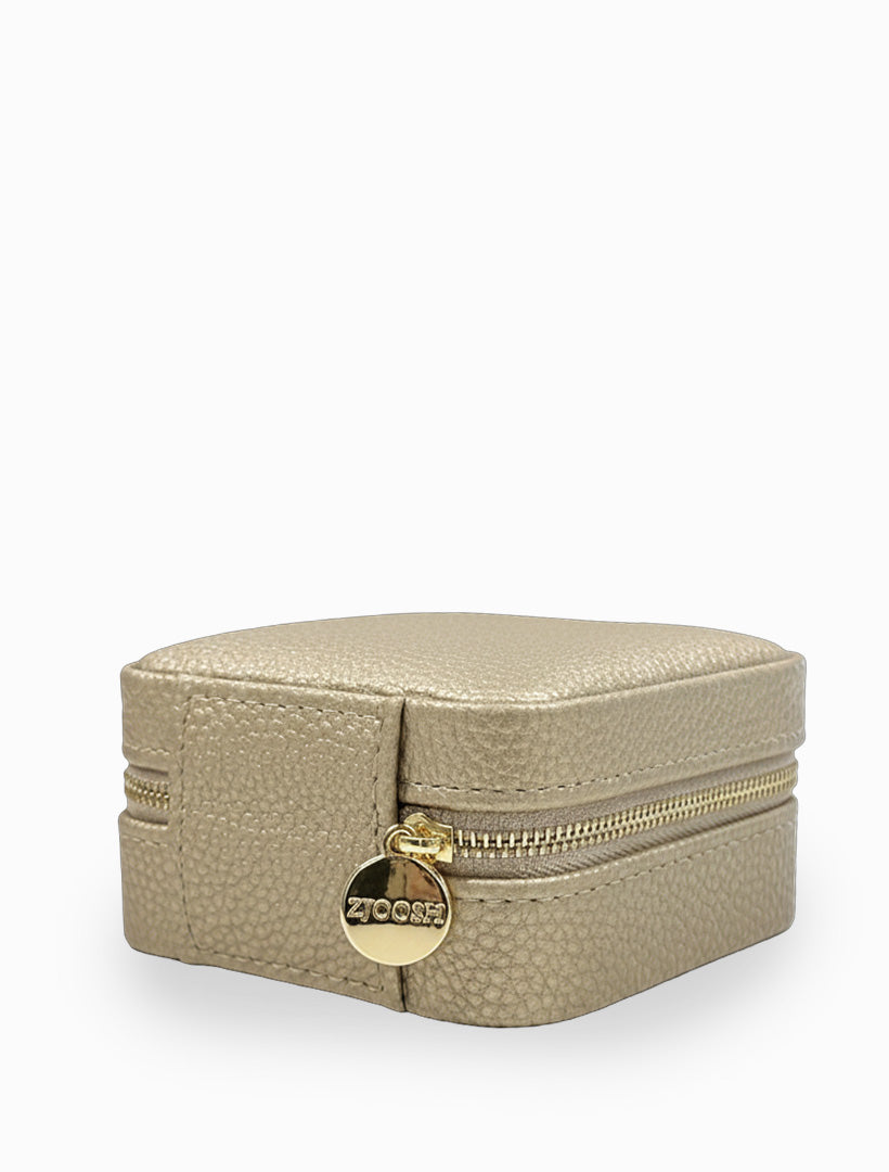 Square Jewellery Case Pebble Gold