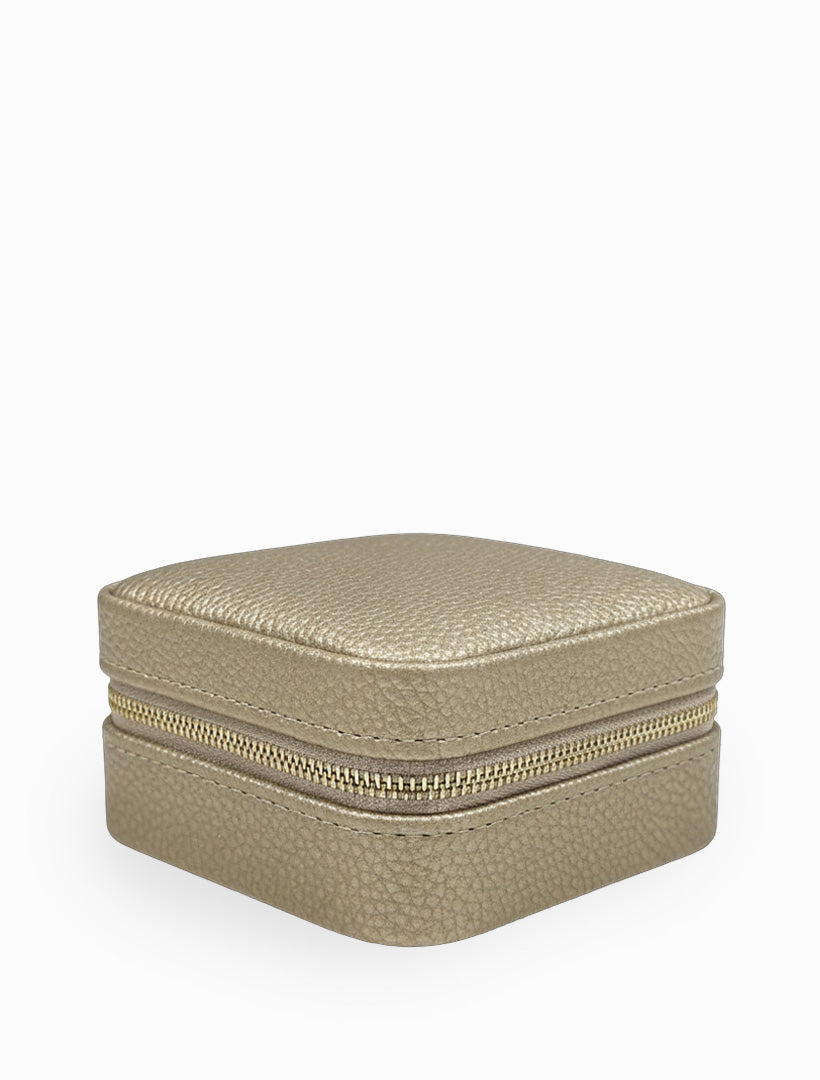 Square Jewellery Case Pebble Gold