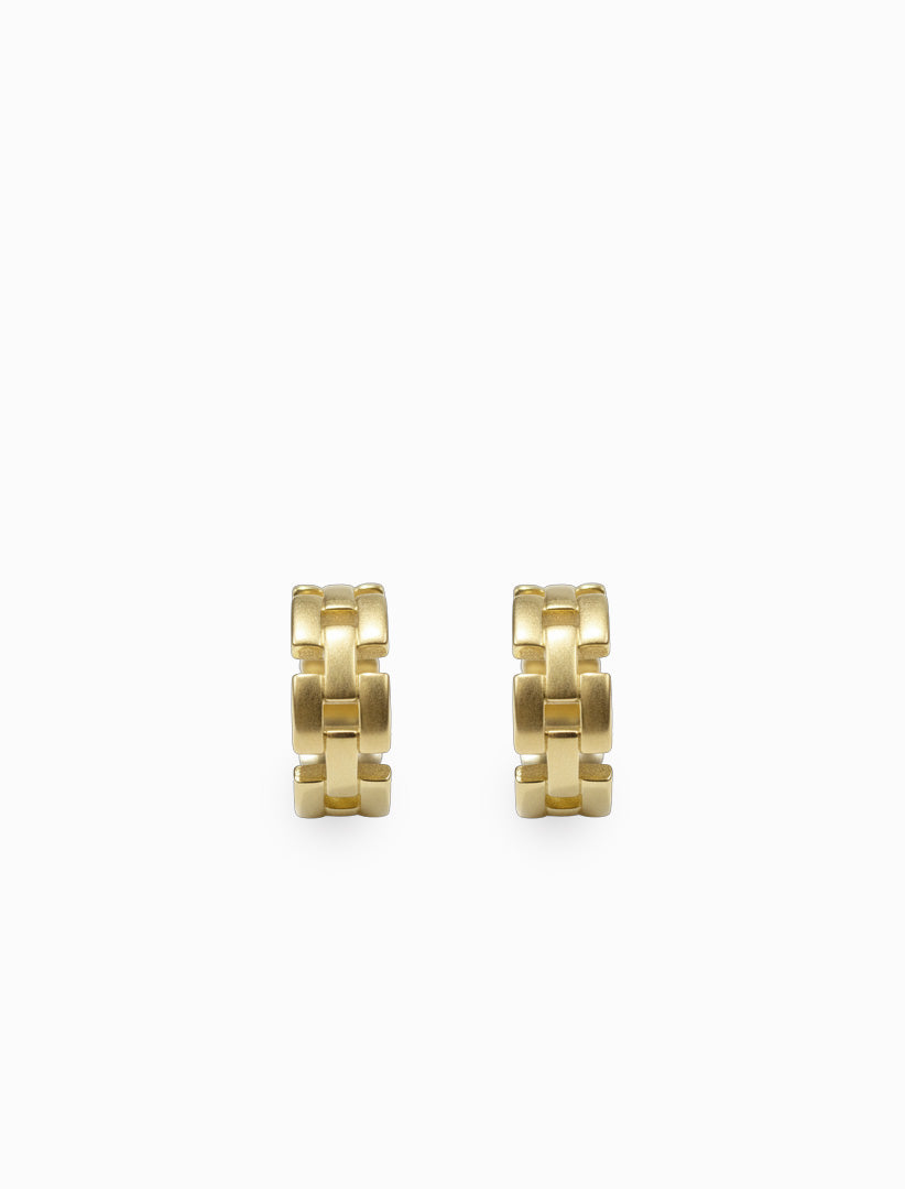 Square Link Hoops Gold