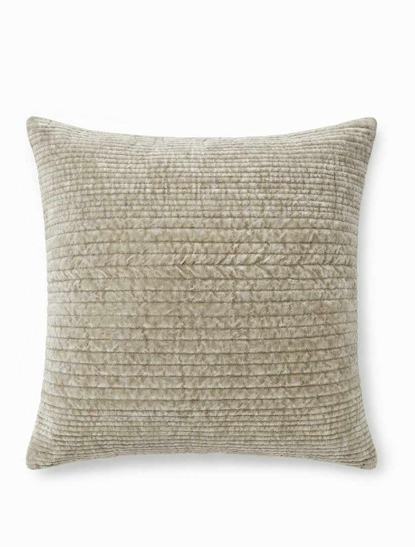 Stone Washed Velvet Cushion Natural 50cm x 50cm