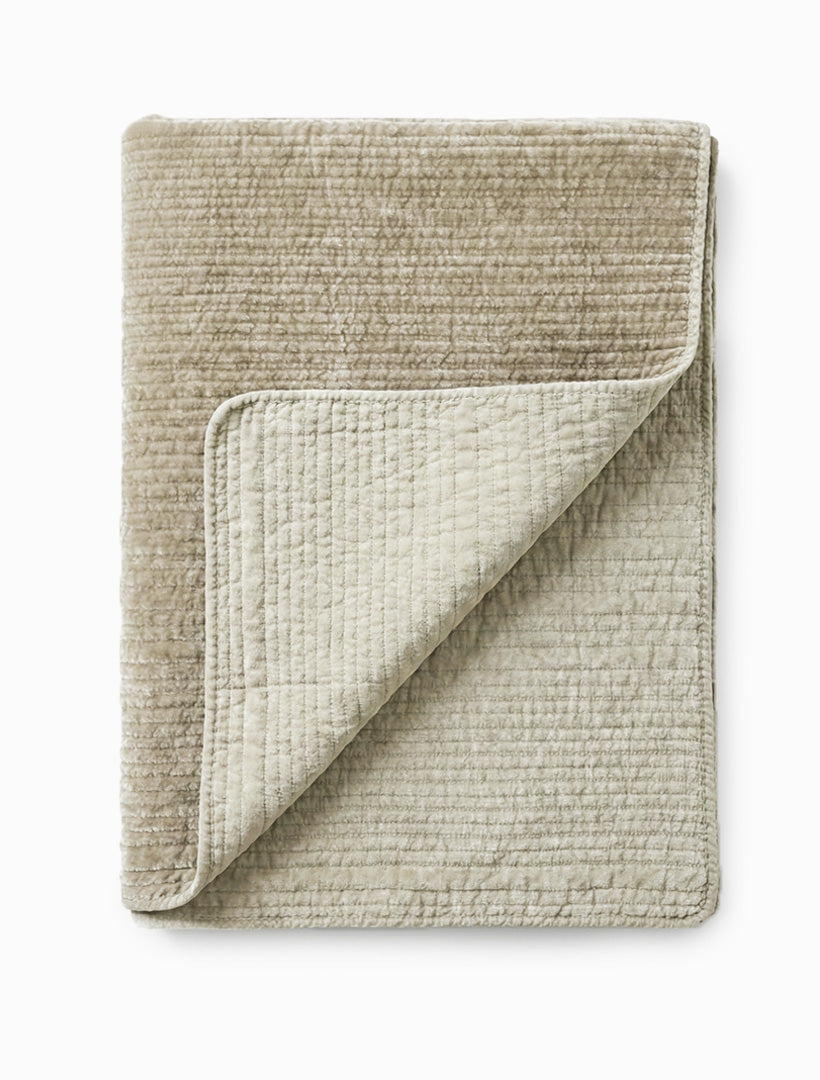 Stone Washed Velvet Quilt Natural