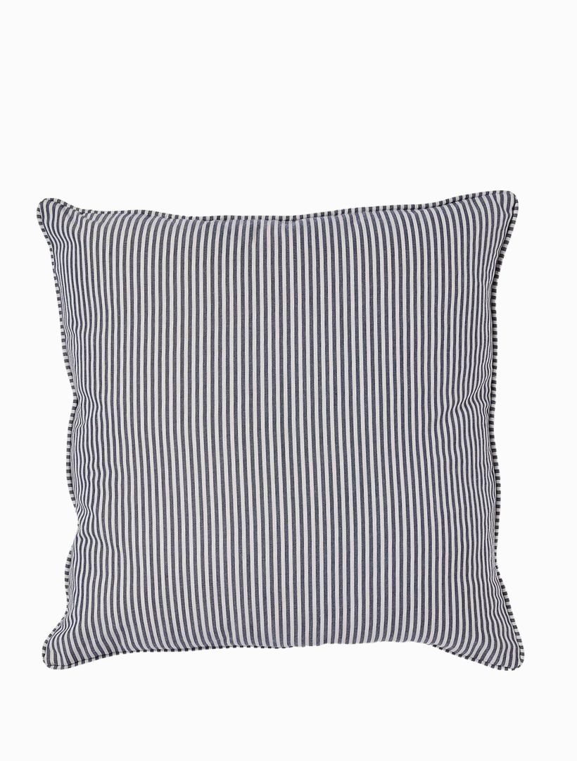 Front view - Striped blue cushion