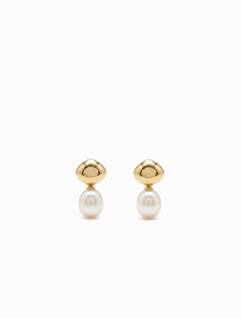 Stud Pearl Drops Gold