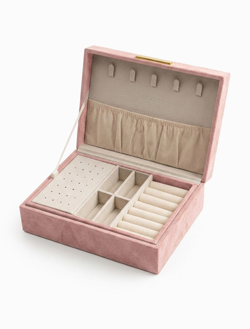 Eco Suede Jewellery Box Blush