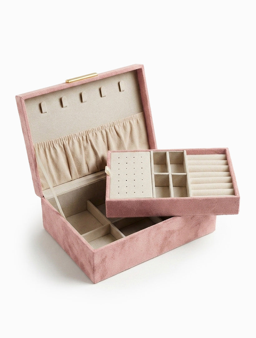 Eco Suede Jewellery Box Blush