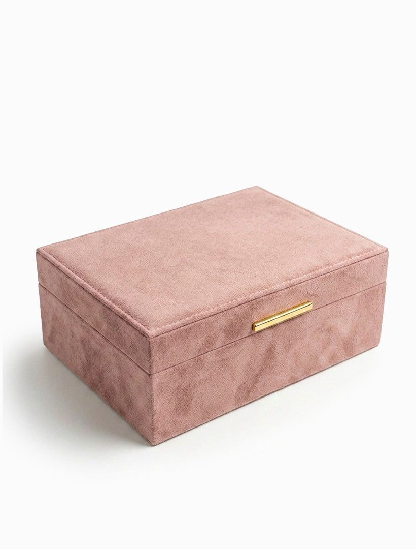 Eco Suede Jewellery Box Blush