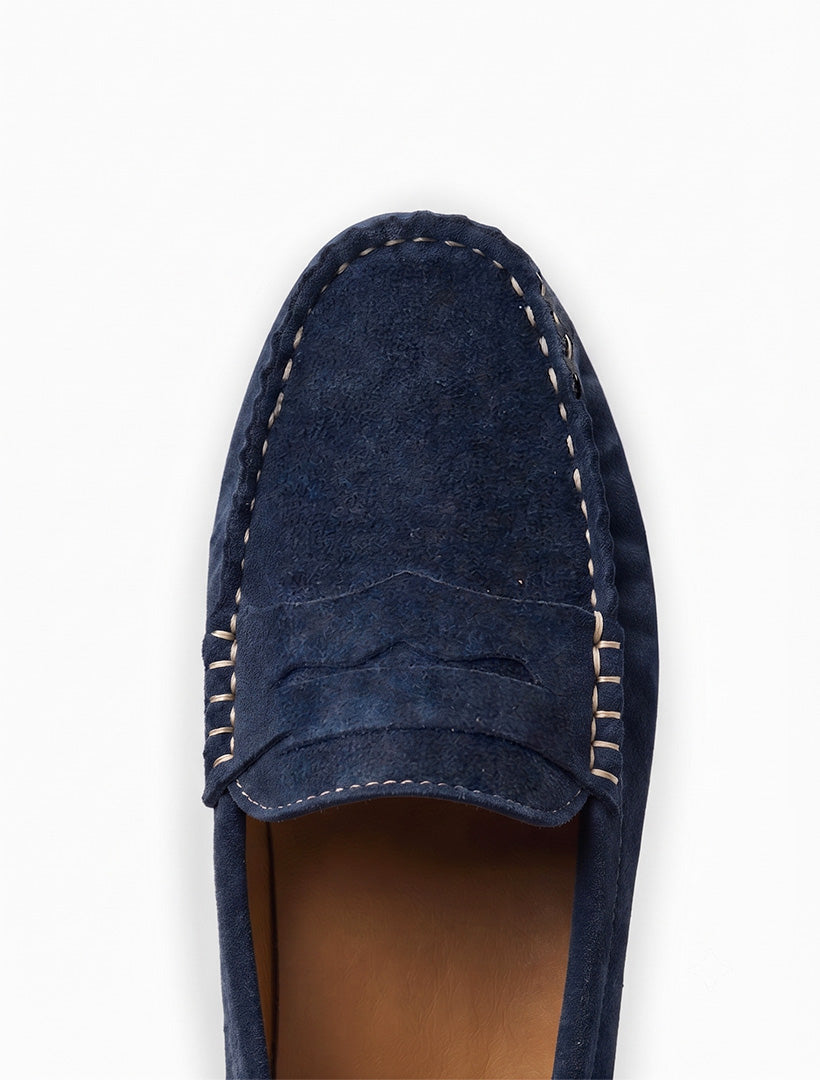 Suede Mila Driving Moccasin Navy