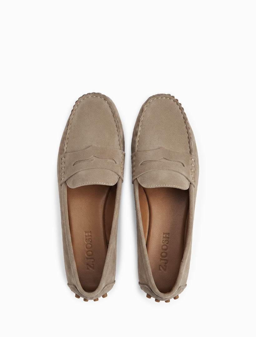 Suede Mila Driving Moccasin Caramel