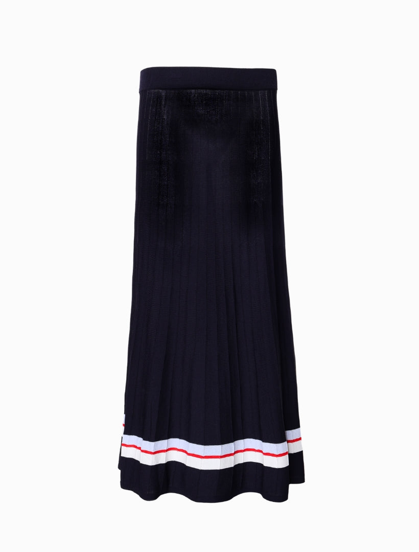 Sunray Knit Skirt Stripe Navy - FINAL SALE