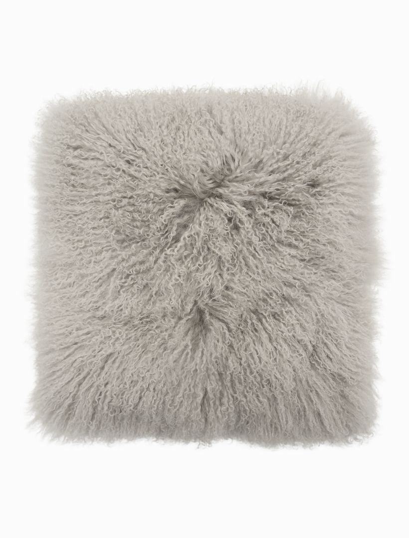 Tibetan Fur Cushion Grey