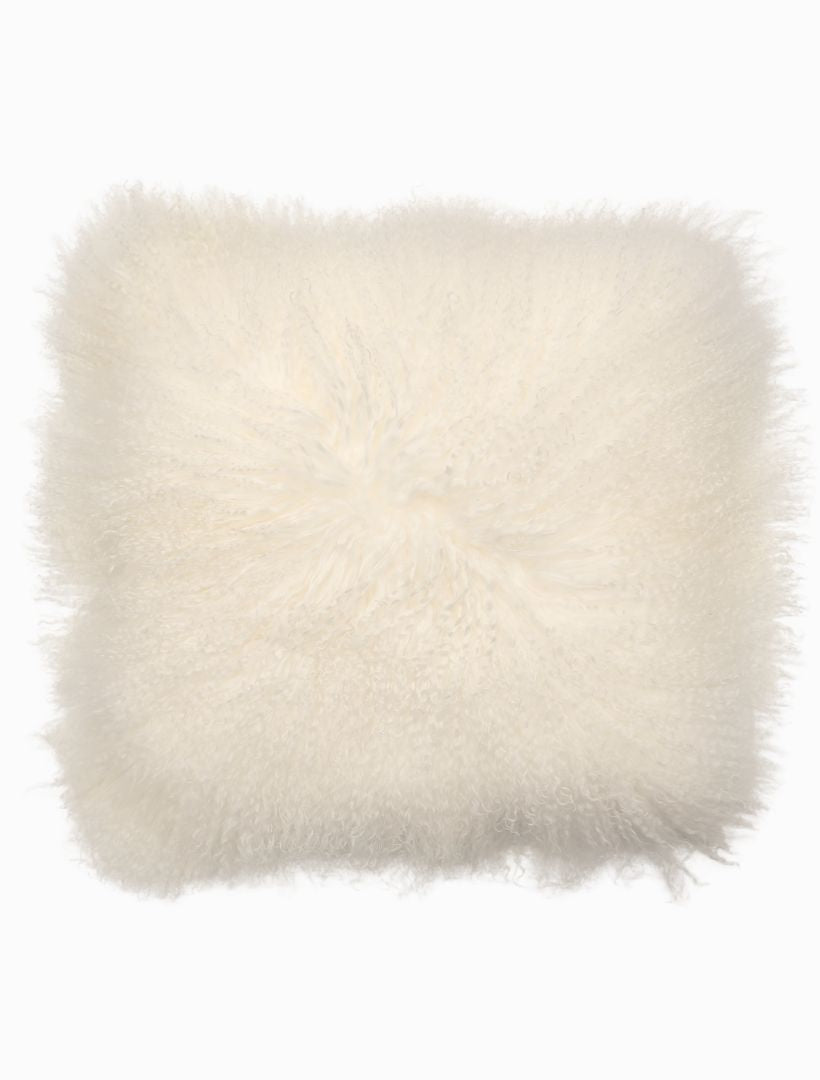 Tibetan Fur Cushion Ivory
