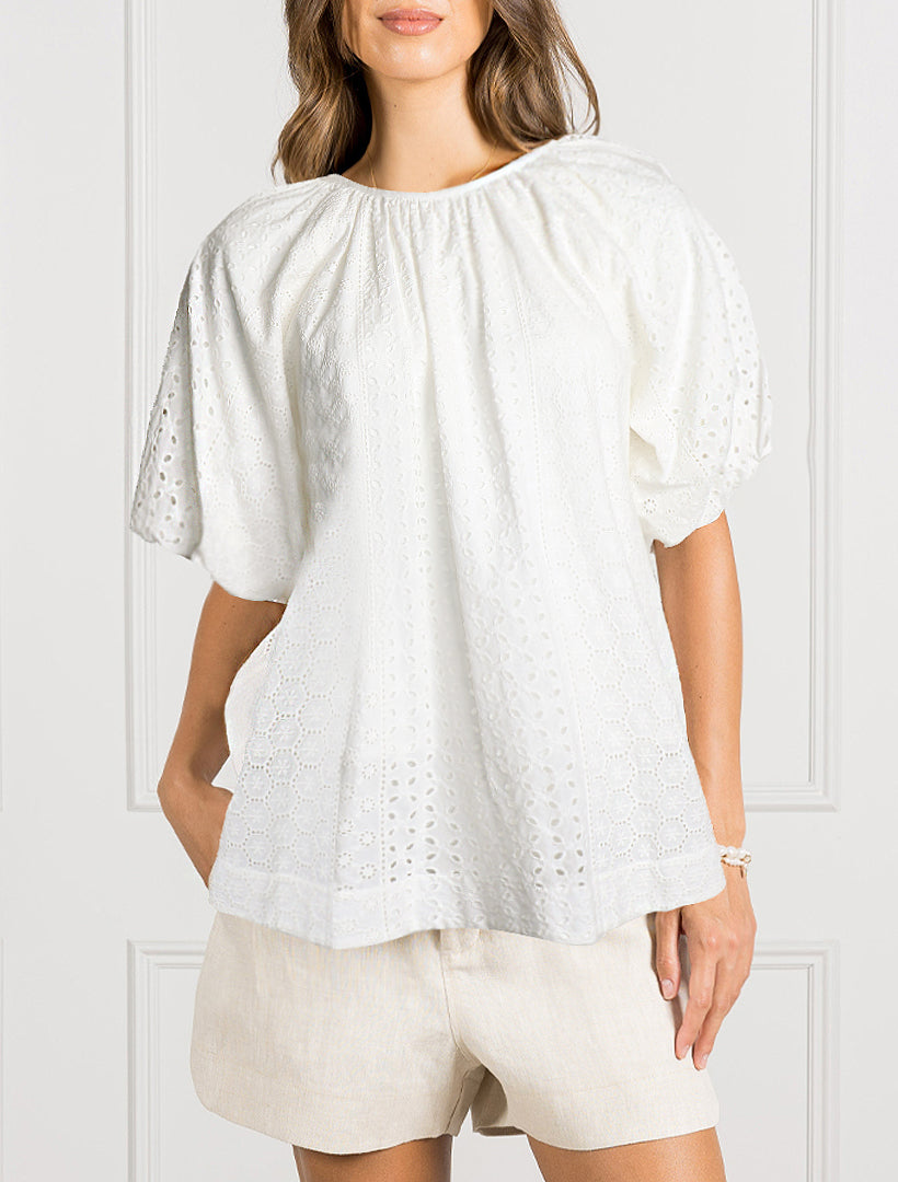 Tabby Lace Top White