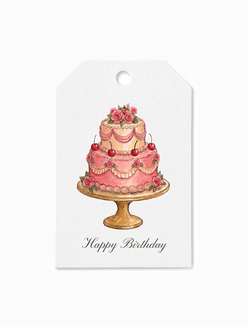 Vintage Cake Birthday Tag