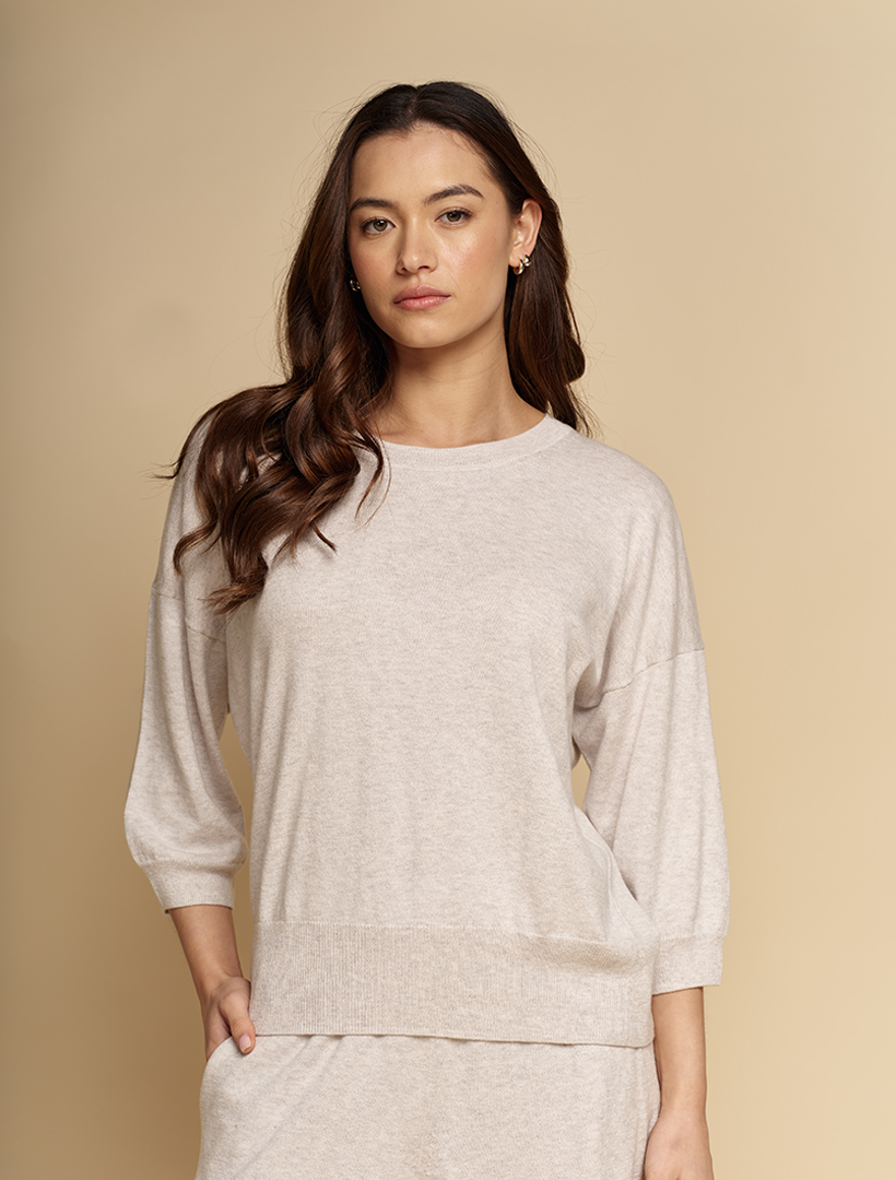 Tara Cotton Cashmere Knit Grey