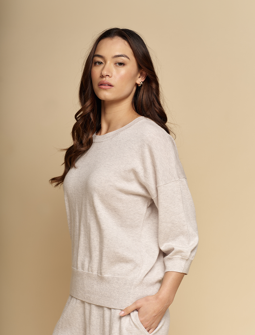 Tara Cotton Cashmere Knit Grey