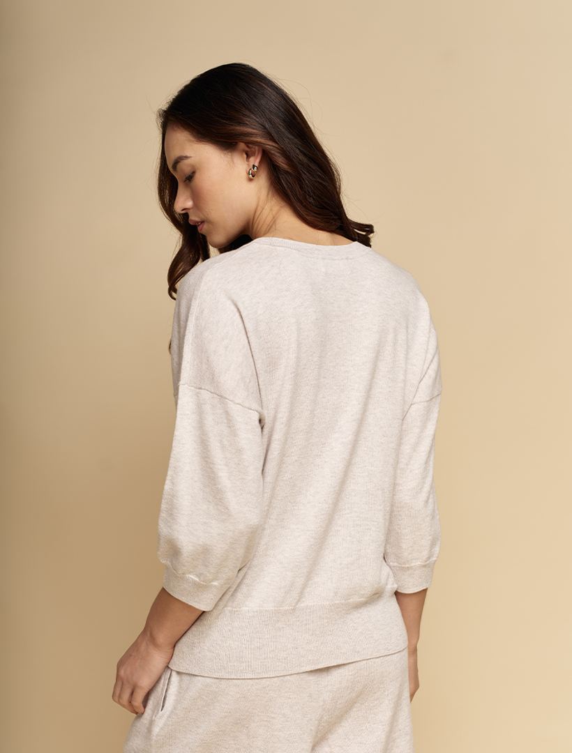 Tara Cotton Cashmere Knit Grey