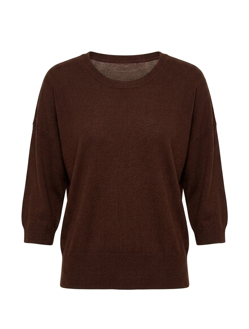 Tara Cotton Cashmere Knit Chocolate