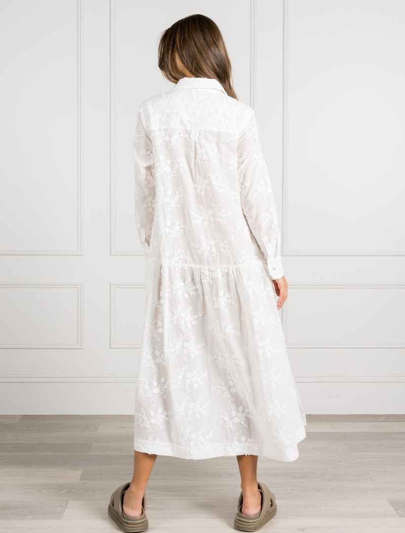 Back view - White lace maxi dress