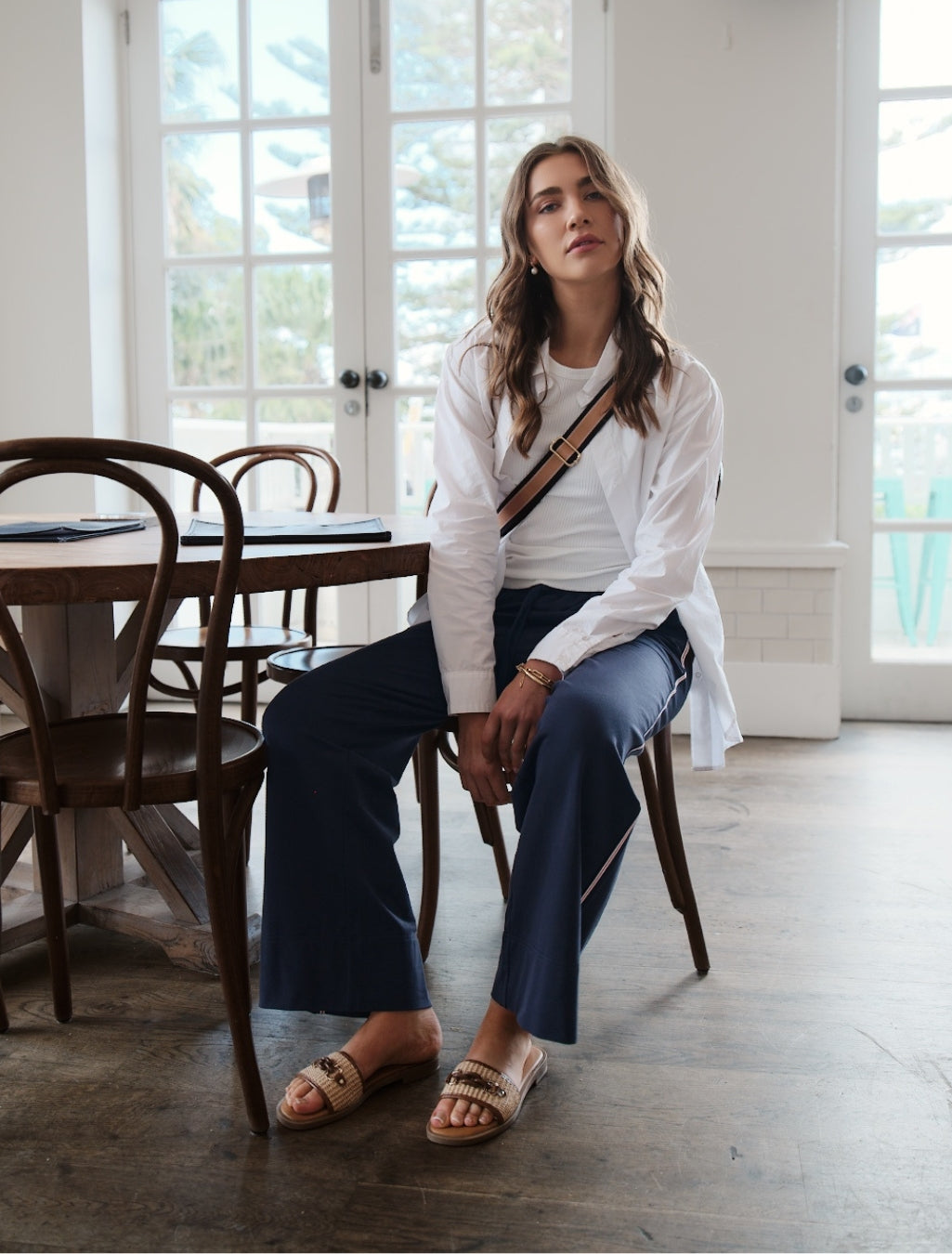 The Horizon Wide Leg Pant Navy