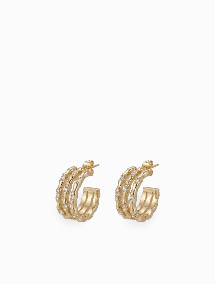 Three Row Hoops Gold