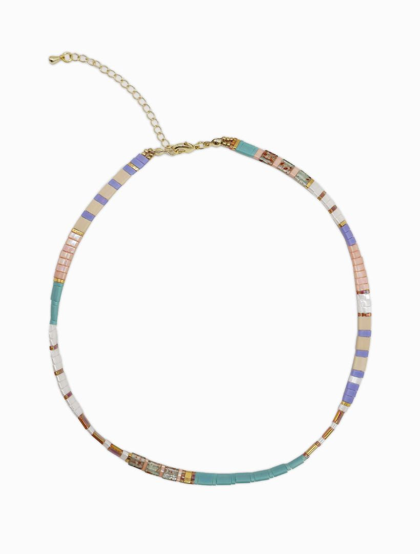 Tila Necklace Nude and Turquoise