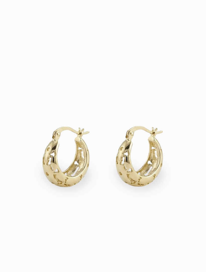 Tiny CZ Chunky Hoops Gold