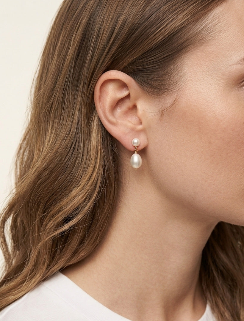 Tiny Pearl Drop Earrings