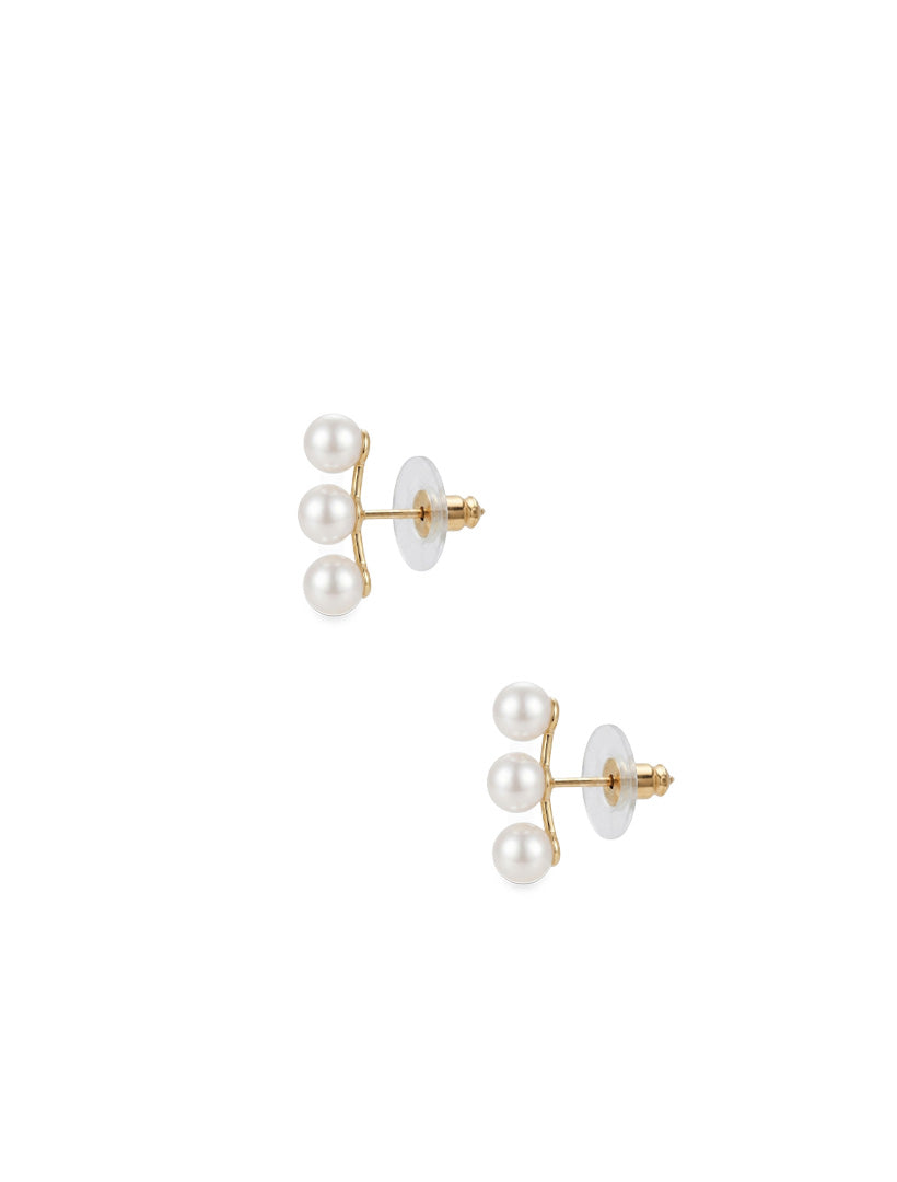 Tiny Triple Pearl Studs