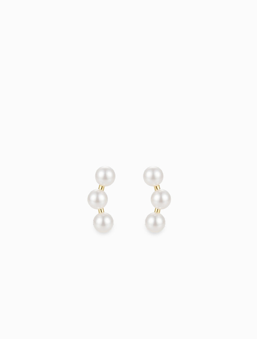 Tiny Triple Pearl Studs