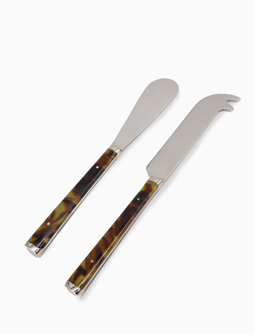 Tortoise Shell and Steel Knife & Spreader
