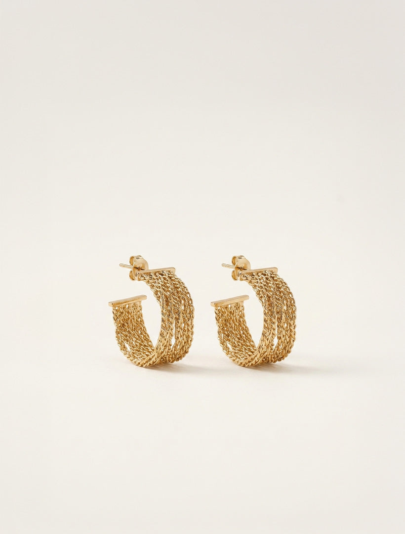 Twisted Thread Hoops Gold