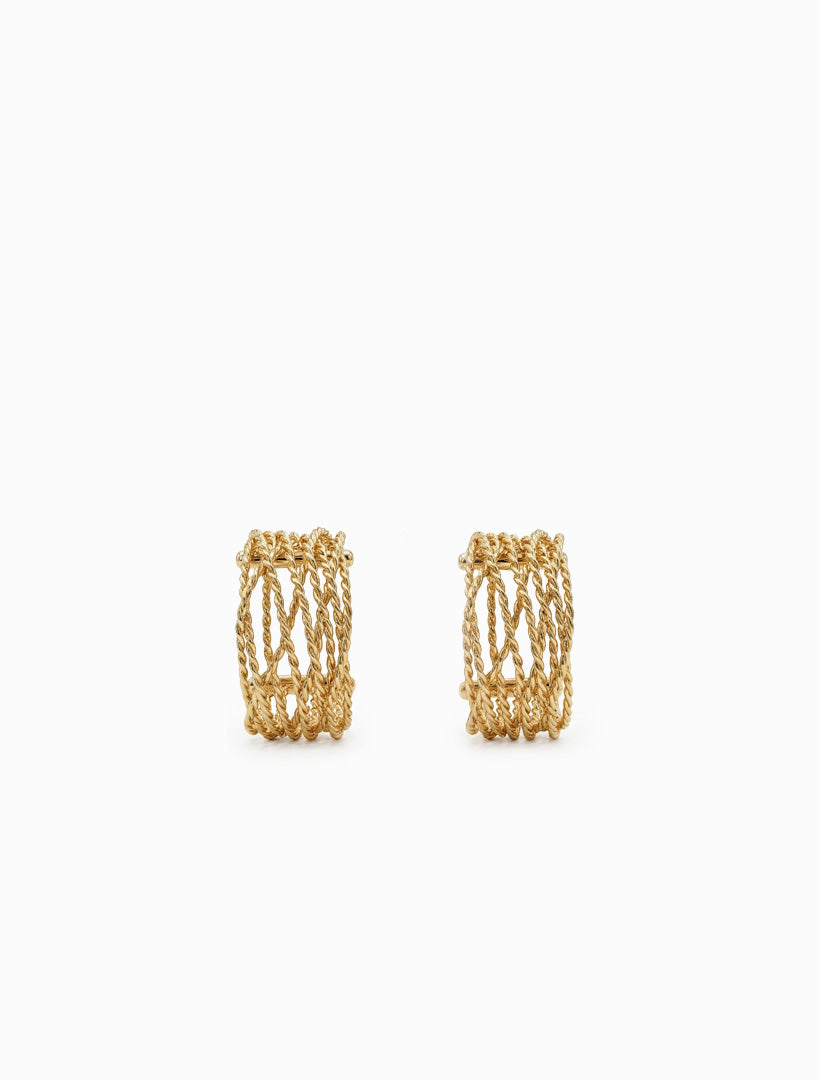 Twisted Thread Hoops Gold