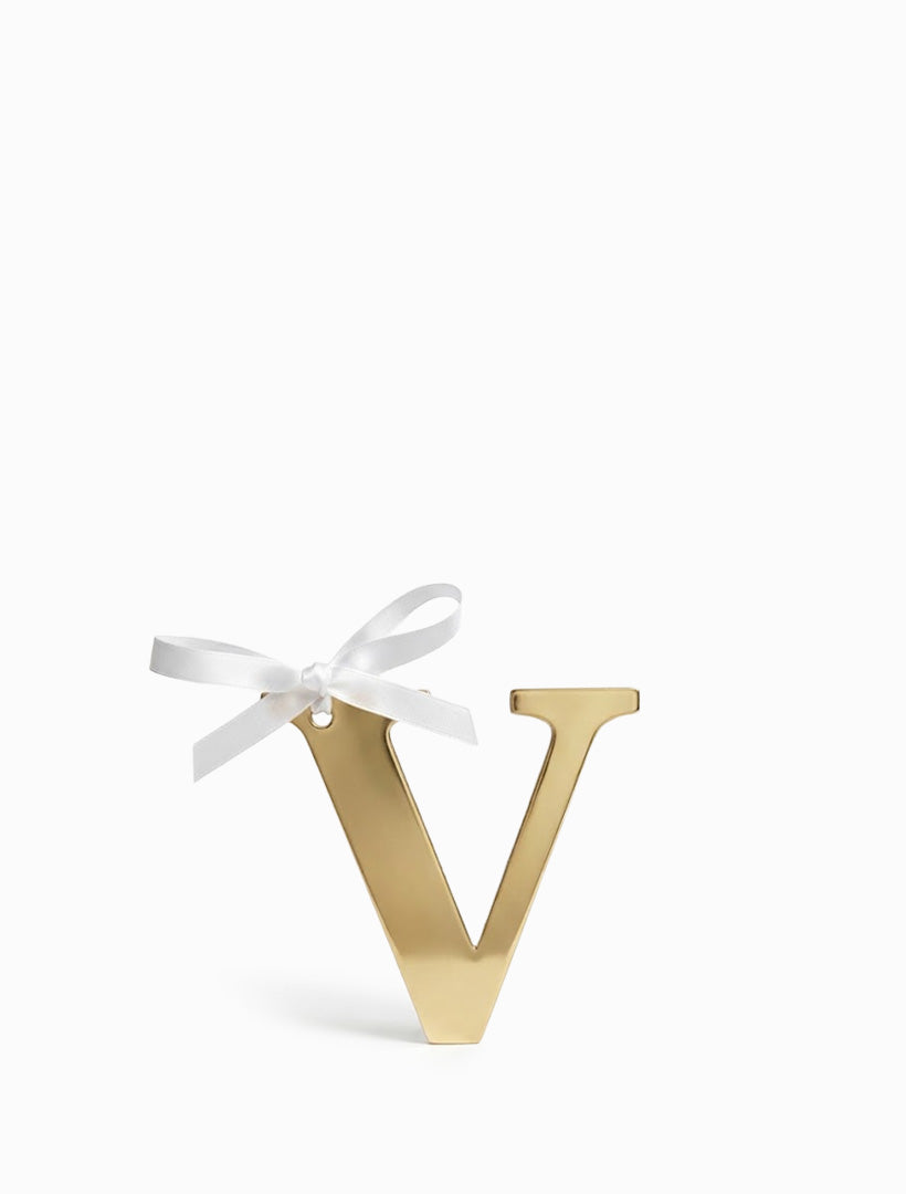 Hanging Letter V Gold