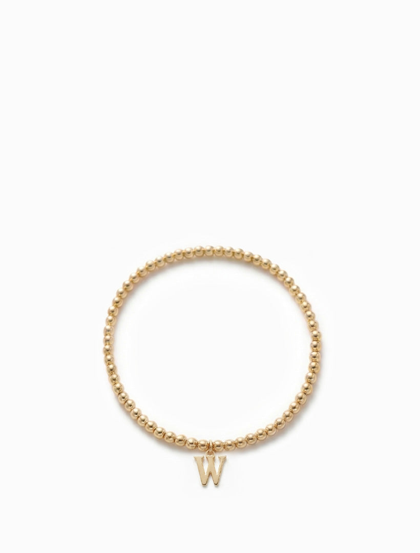Initial Ball Stretch Bracelet W Gold