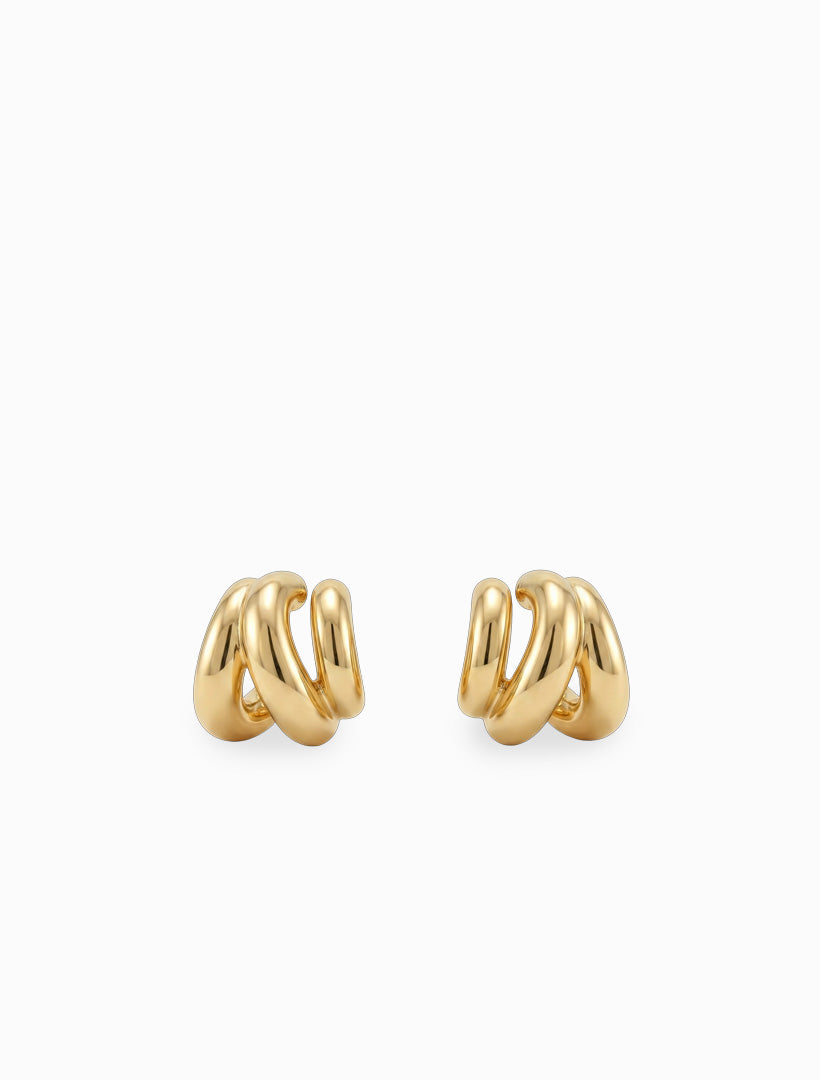 Wavey Huggie Hoops Gold