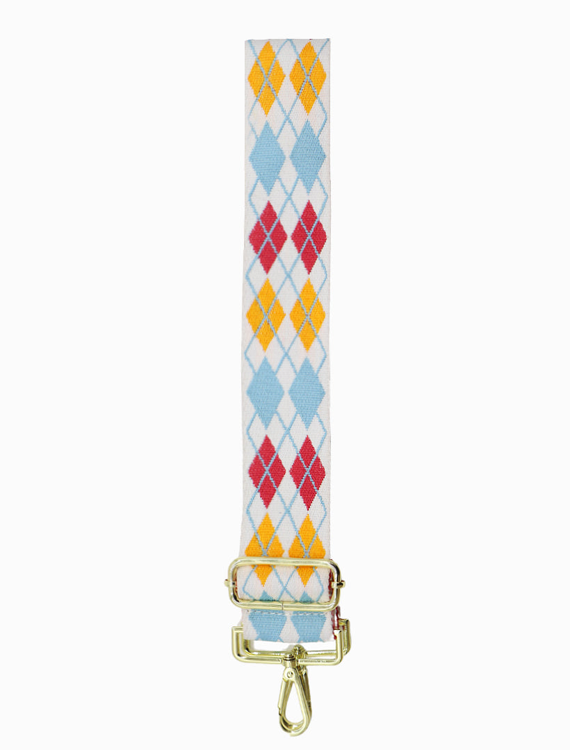 Front view - webbing bag strap multi colour