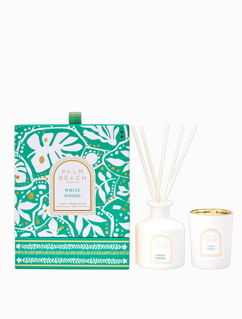 PB Candle and Diffuser Set White Woods
