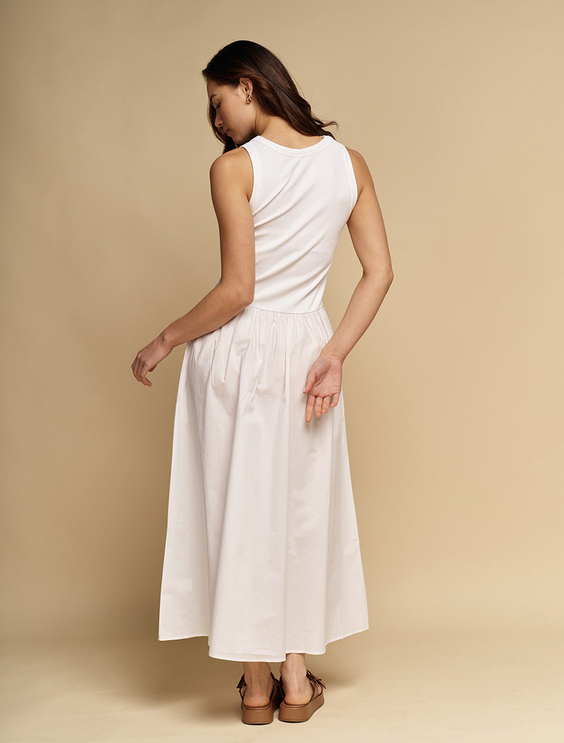 Raven Cotton Dress White - FINAL SALE