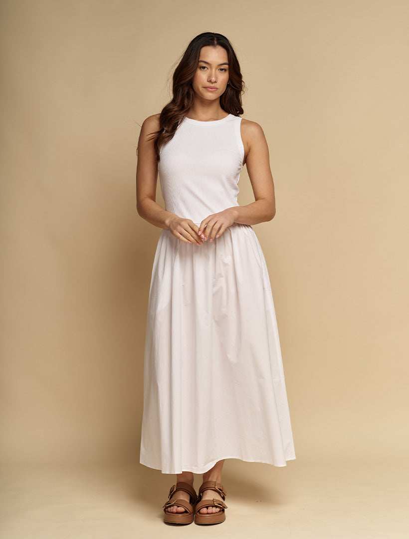 Raven Cotton Dress White - FINAL SALE